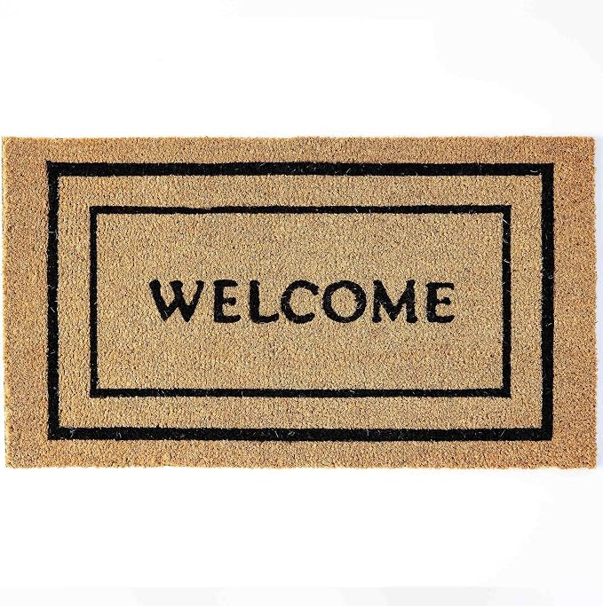 KANKUN Coco Coir Door Mat with Heavy Duty Backing, Welcome Doormat (17" x 30"), Doormat Entrance ... | Amazon (US)