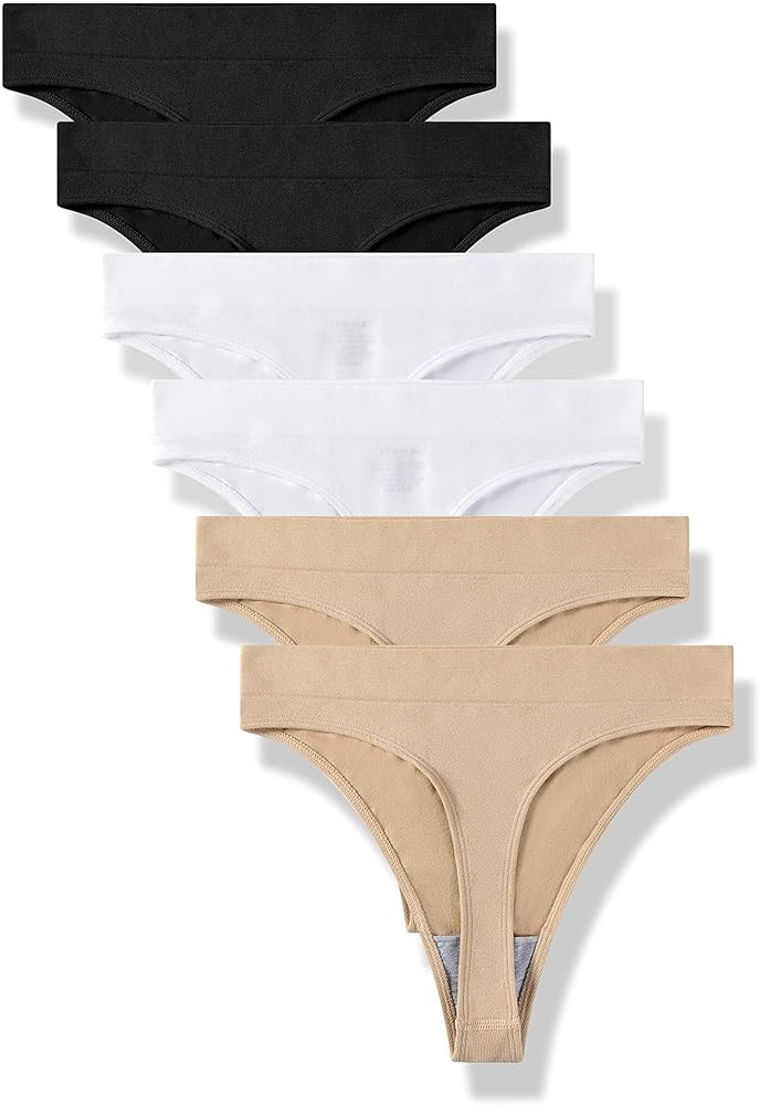 GRANKEE Women's Breathable Seamless Thong Panties No Show Underwear | Amazon (CA)