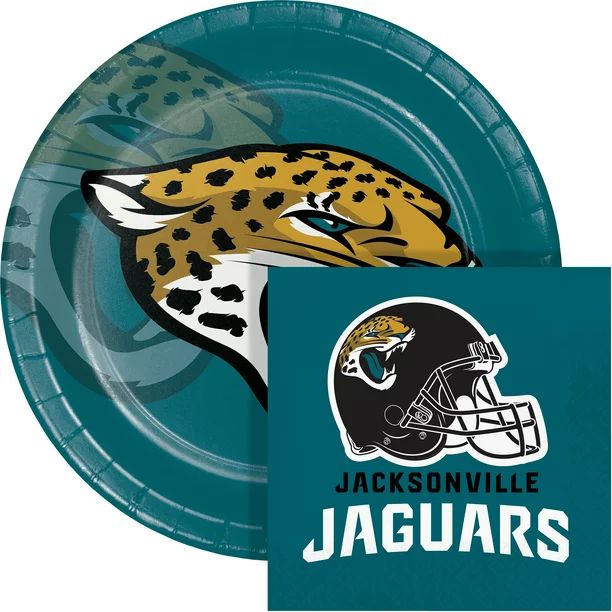 NFL Jacksonville Jaguars 9" Paper Plate and 6.5" Napkin Party Kit 48 Count | Walmart (US)