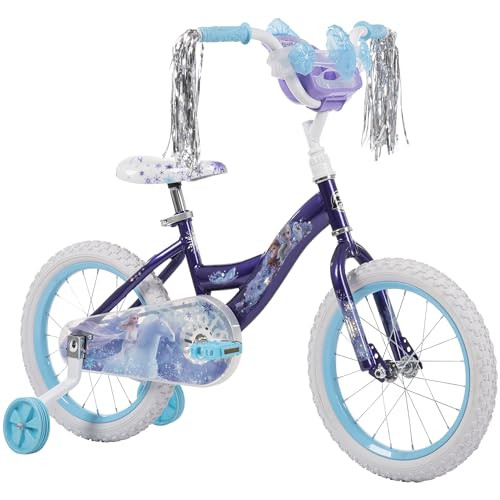 Huffy Disney Frozen 2 16" Girls' Bike, Ideal for Ages 4-6 Years Old, Removable Training Wheels, Whimsical Wintry Graphics, Sturdy and Durable, Doll Carrier, Shimmering Streamers, Adjustable Comfort | Amazon (US)