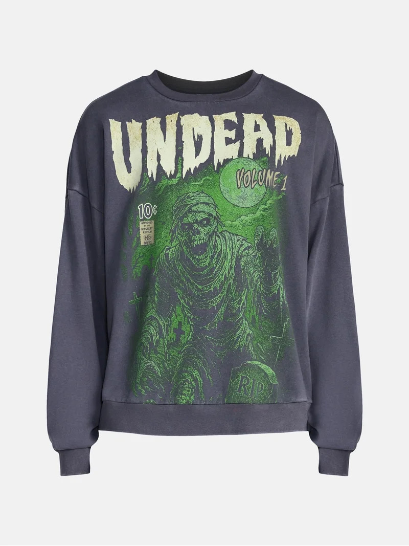 Men's Halloween Monsters Graphic Long Sleeve Sweatshirt from Way to Celebrate, Sizes XS-5XB | Walmart (US)