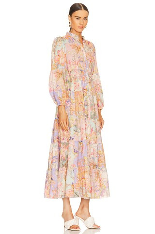 Zimmermann Cira Tiered Shirt Dress in Patch Multi Floral from Revolve.com | Revolve Clothing (Global)