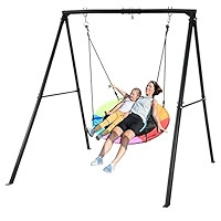 Trekassy Saucer Swing with Frame for Kids Outdoor, 440lbs Swing Set with Heavy Duty Metal Stand f... | Amazon (US)