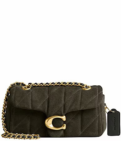 COACH Quilted Suede Tabby 20 Convertible Shoulder Bag - Olive | Dillard's