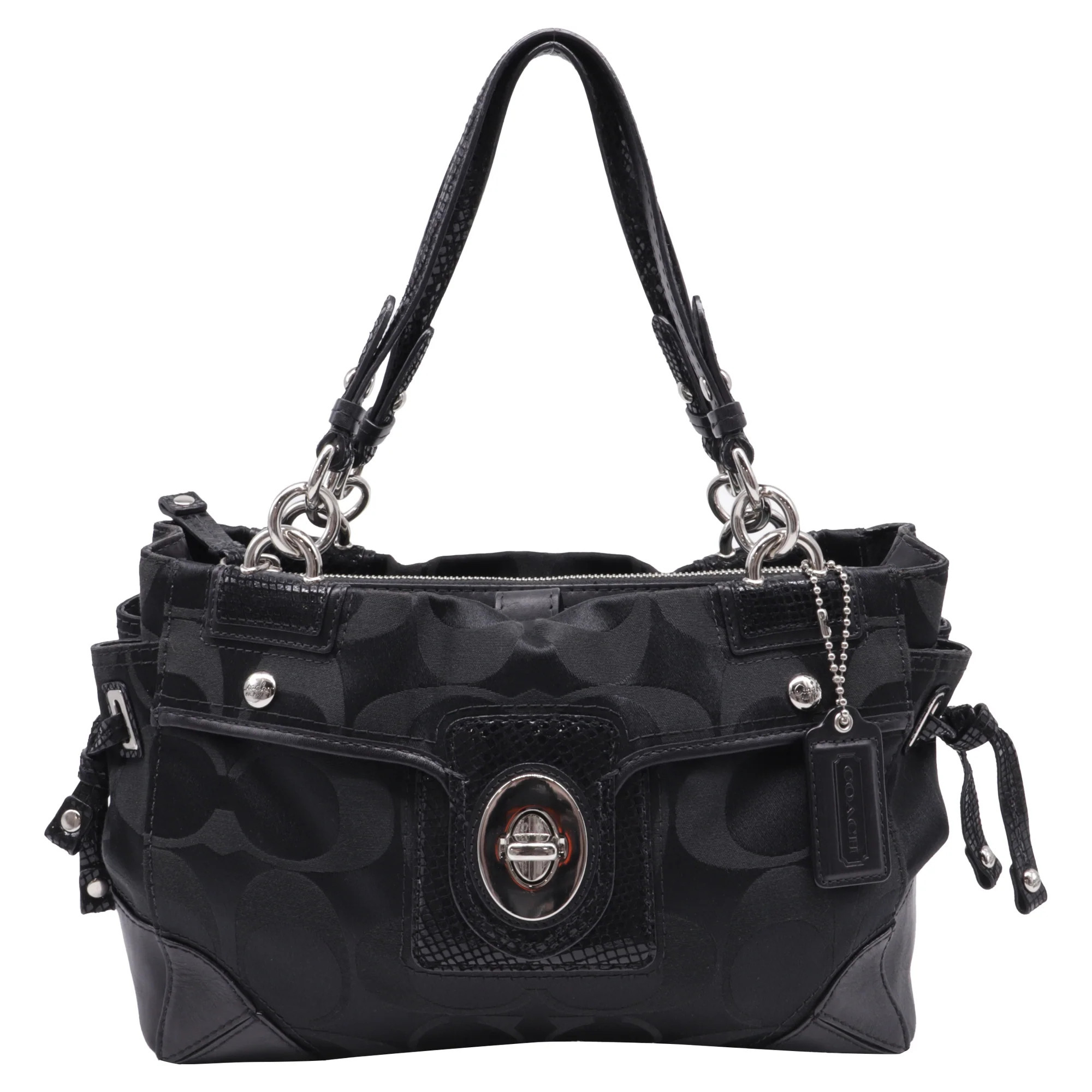 Coach Peyton Tote Bag in Black Canvas | Shop Simon