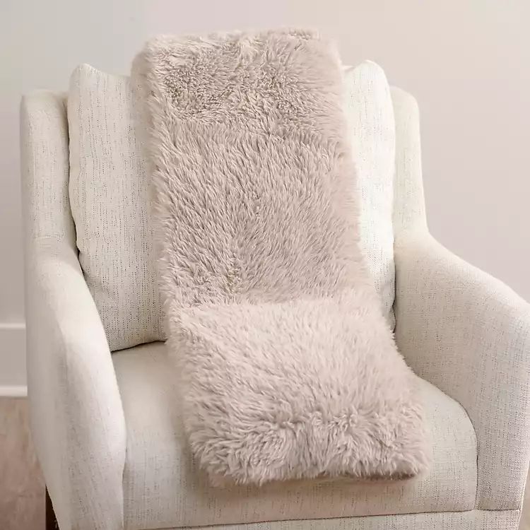 New! Taupe Faux Fur Luxe Throw | Kirkland's Home