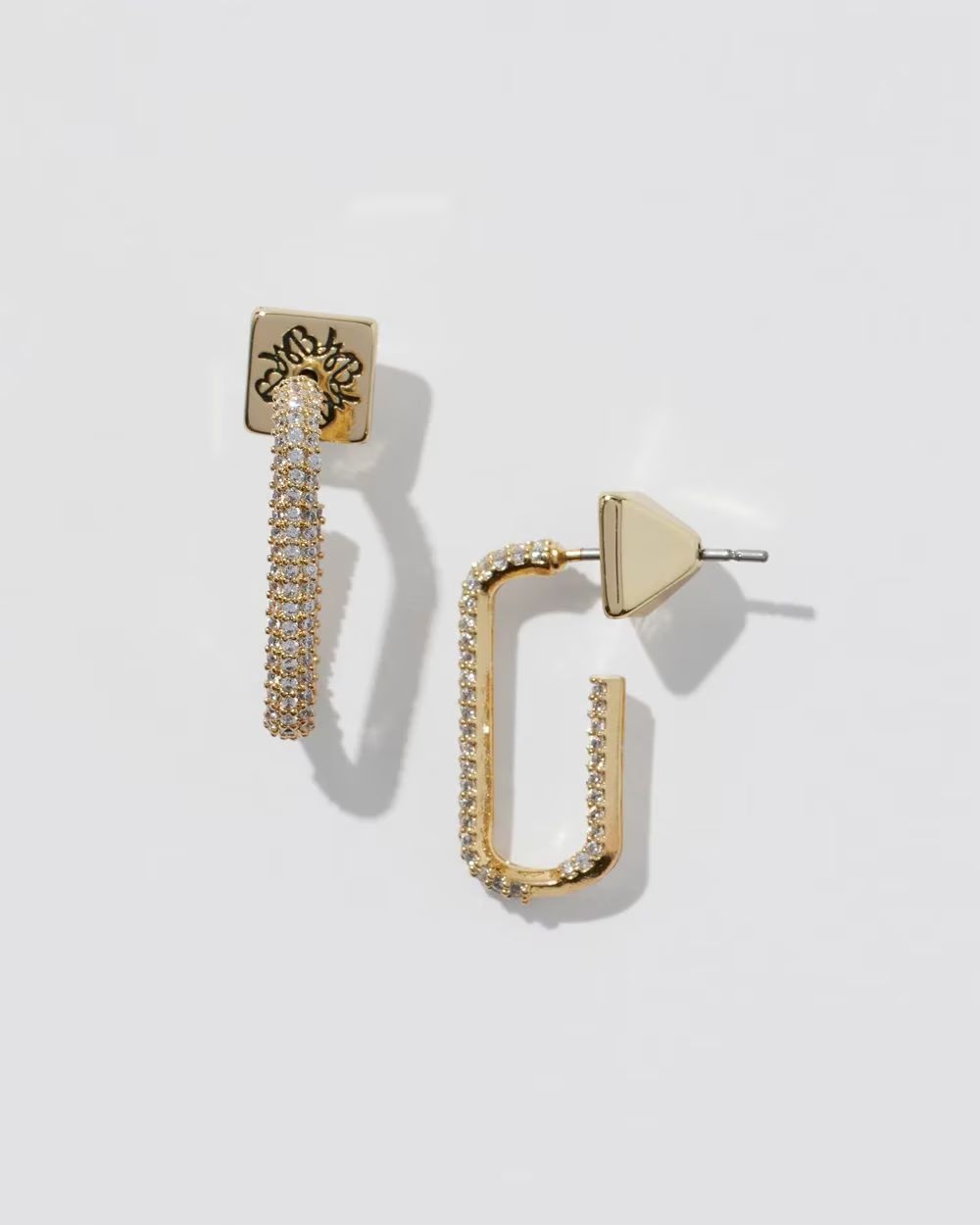 Gold Small Pave Crystal Hoop Earring | White House Black Market