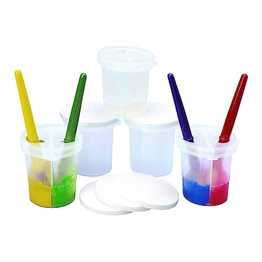 Colorations SPLITC Double-Dip Divided Paint Cups Multipack for Kids Painting Supplies(Set of 5) | Amazon (US)