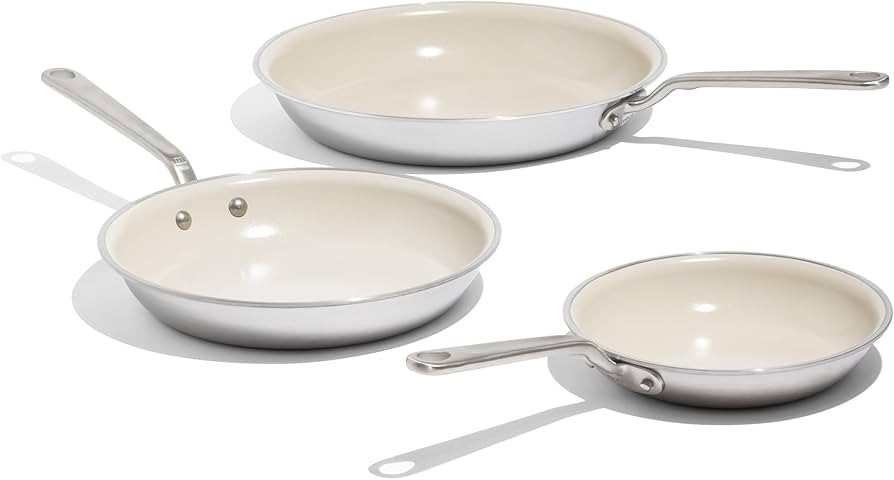 Made In Cookware - 3-Piece (Includes 8",10",12") Ceramic Non Stick Frying Pan Set (Stainless Hand... | Amazon (US)