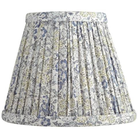 Springcrest Nelle Blue Gray Yellow Floral Pleat Clip-On Lamp Shade 3.5x6x5 - #8691H | Lamps Plus | Lamps Plus