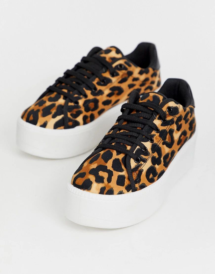 ASOS DESIGN Dreamer flatform chunky sneakers in leopard-Multi | ASOS (Global)