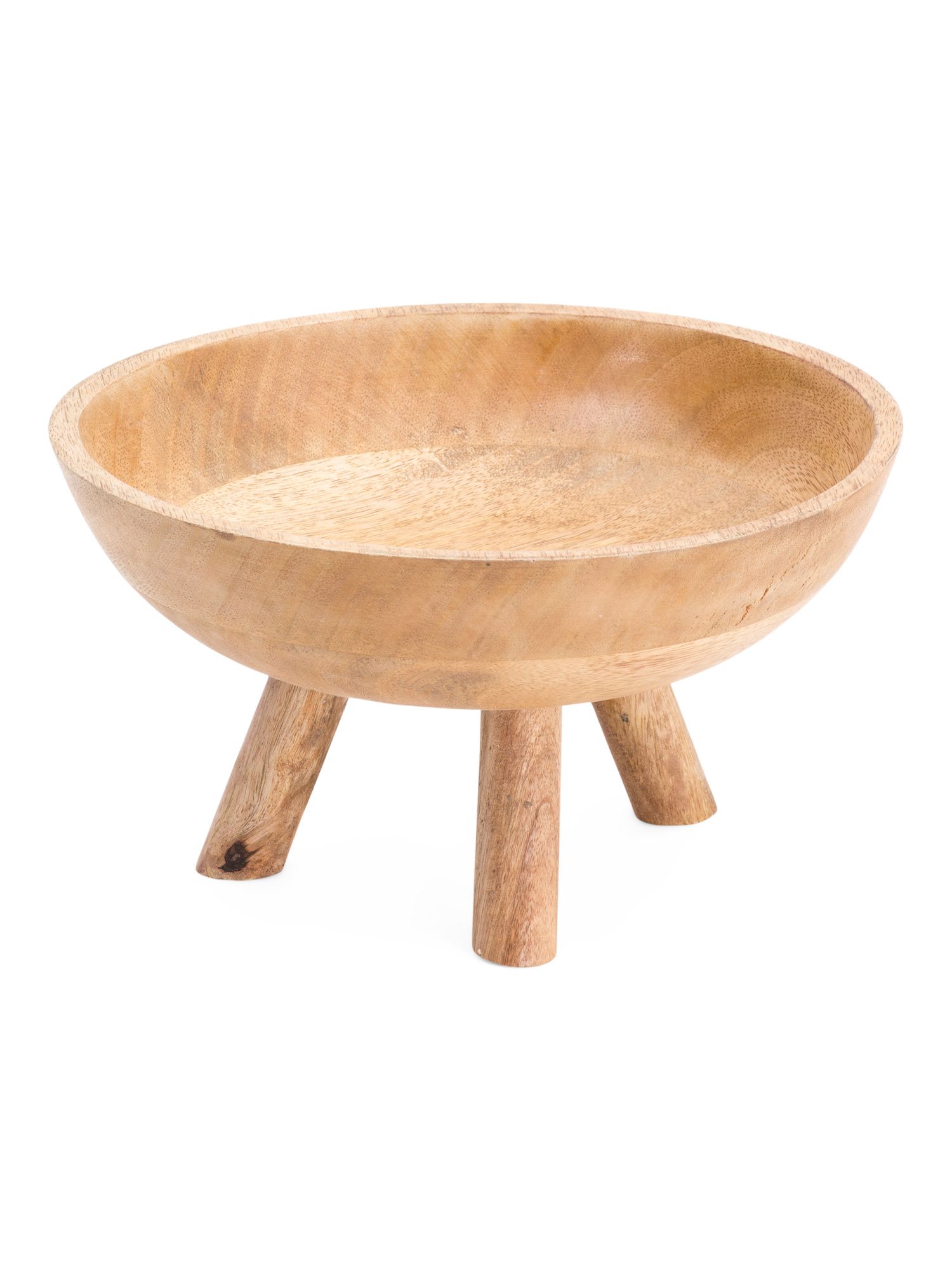 10in Wooden Bowl With 3 Legs | TJ Maxx