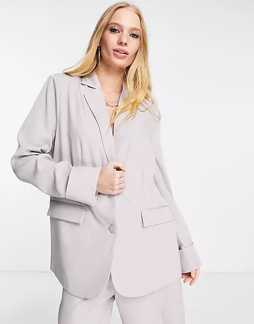 4th & Reckless oversized cuff detail blazer co ord in lilac | ASOS (Global)