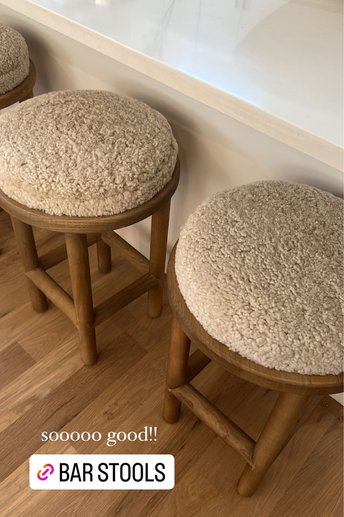 Our new Boucle wood bar stools! 

#LTKhome