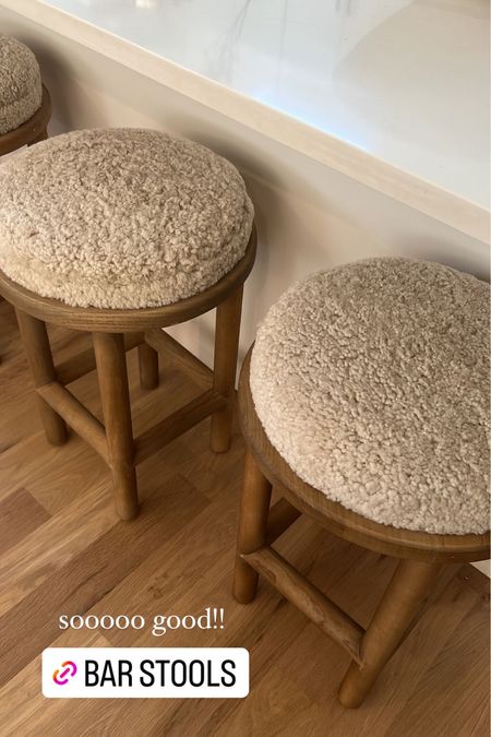 Our new Boucle wood bar stools! 

#LTKhome