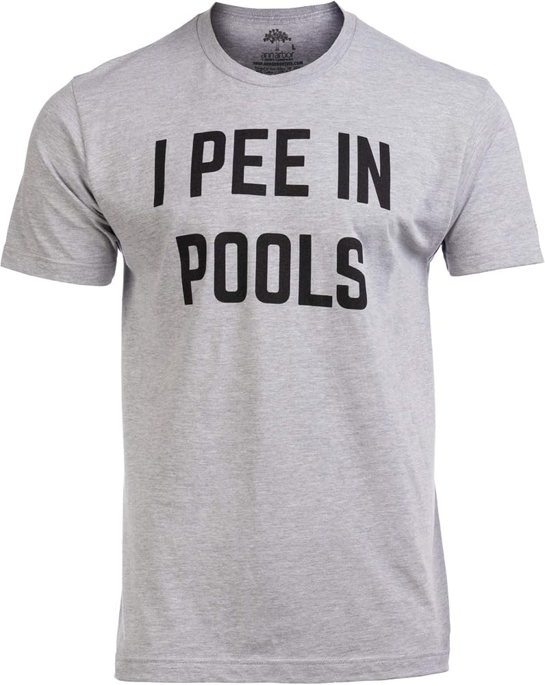 Ann Arbor T-shirt Co. I Pee in Pools Funny Inappropriate Mens Gag Tee Black | Amazon (US)