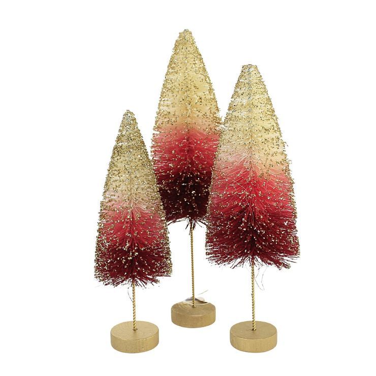 Valentine's Day 12.5" Strawberries And Cream Bottle Trees Gold Glitter Bethany Lowe Designs, Inc.... | Target