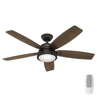 Hunter Channelside 52 in. LED Indoor/Outdoor Noble Bronze Ceiling Fan with Remote Control 59040 -... | The Home Depot