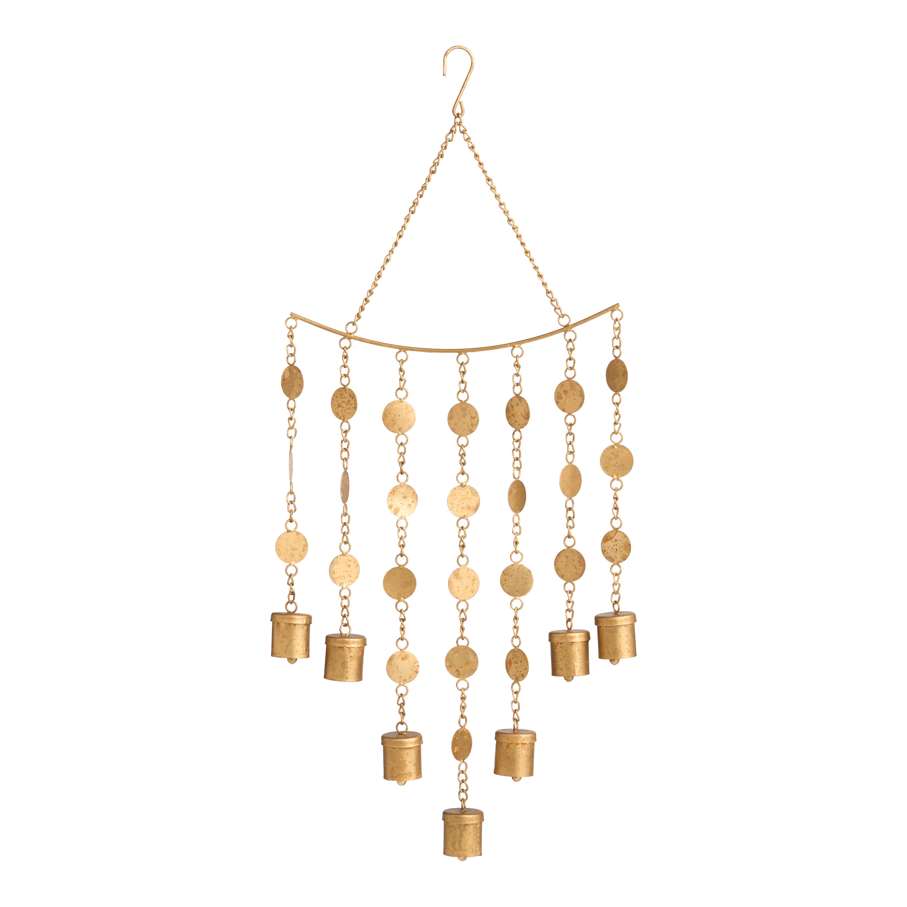Bronze Metal Disc and Bell Wind Chime | World Market