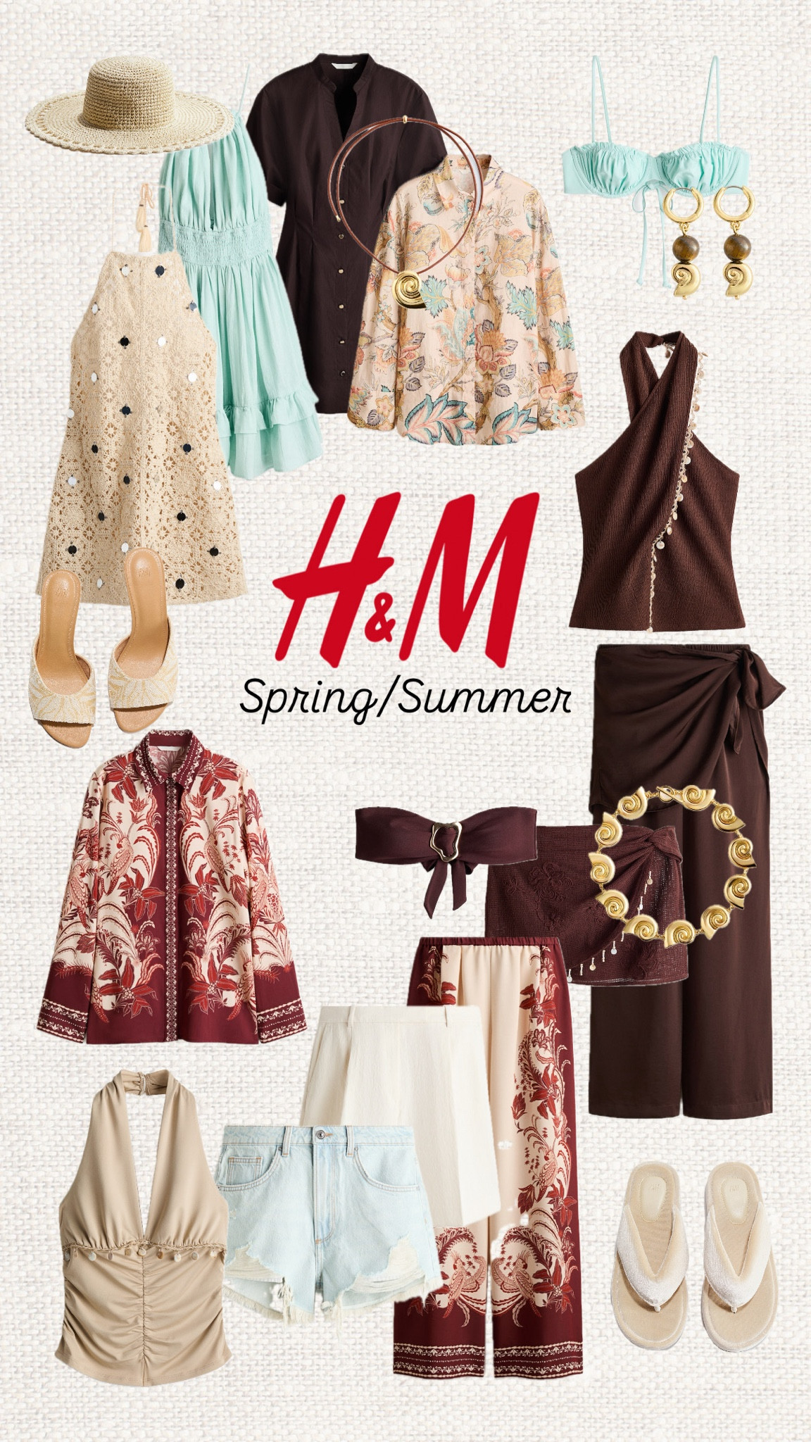 H&M is giving effortless European summer energy lately 🤎🍦 From rich chocolate brown co-ords to breezy crochet textures, soft mint tones and the prettiest printed sets… these pieces look so elevated without trying too hard ✨

Like this post to save it to your favourite folder and come back later to shop 🤍

H&M summer outfits, European summer style, resort wear, vacation outfits, chocolate brown outfit, crochet dress, linen trousers, printed co ord set, beach club outfit, old money aesthetic, classy summer outfits, neutral summer style, effortless chic outfits, vacation capsule wardrobe, summer sandals, halter tops, wrap skirts, summer co ords, minimalist fashion, coastal grandmother style 🌊

#LTKSeasonal #LTKSwim #LTKTravel
