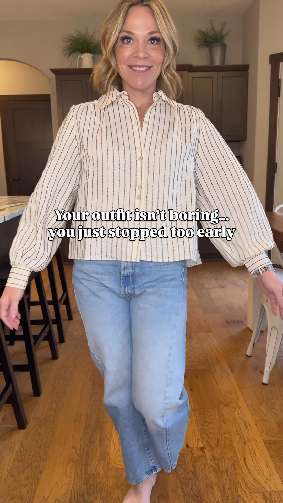 your outfit isn’t boring… you just stopped too early.

most women get dressed and stop at the basics.
jeans + top… and call it done.

but THIS is the difference:
• add the tuck
• add the belt
• switch the shoes
• layer the jewelry
• finish with the bag

it’s not more clothes… it’s better styling.

easy outfit ideas for millennial moms who want to feel put together, effortless, and still like themselves.

send this to the friend who says she has nothing to wear

#LTKootd #LTKgrwm #LTKOver40