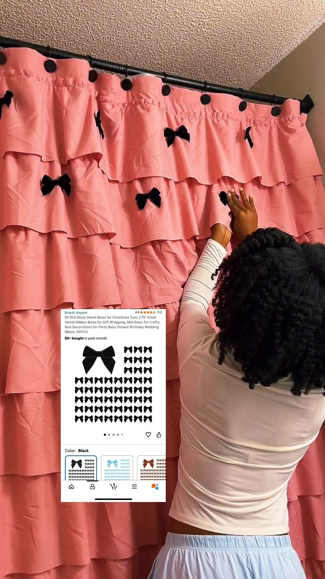 DIY shower curtain for a tween bathroom 