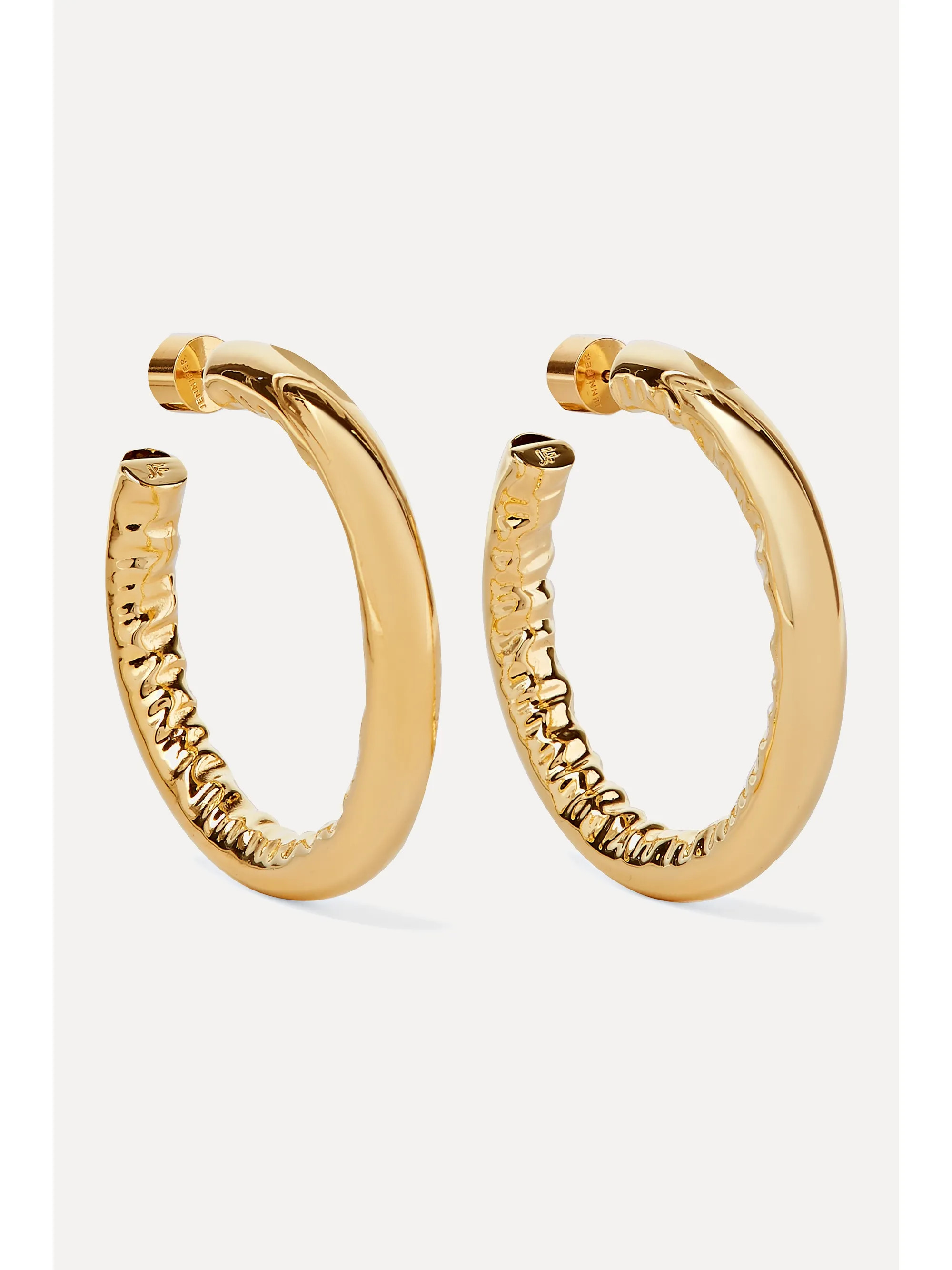 Gold 1.5" Baby Jennifer gold-plated hoop earrings | Jennifer Fisher | NET-A-PORTER | NET-A-PORTER (US)