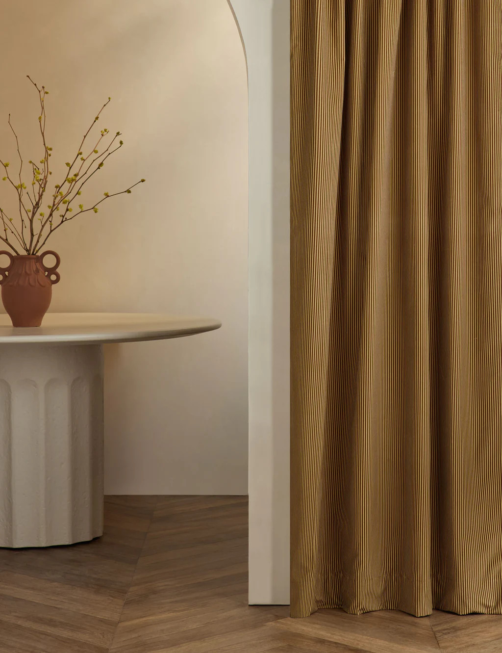 Striped Velvet Curtain Panel | Lulu and Georgia 