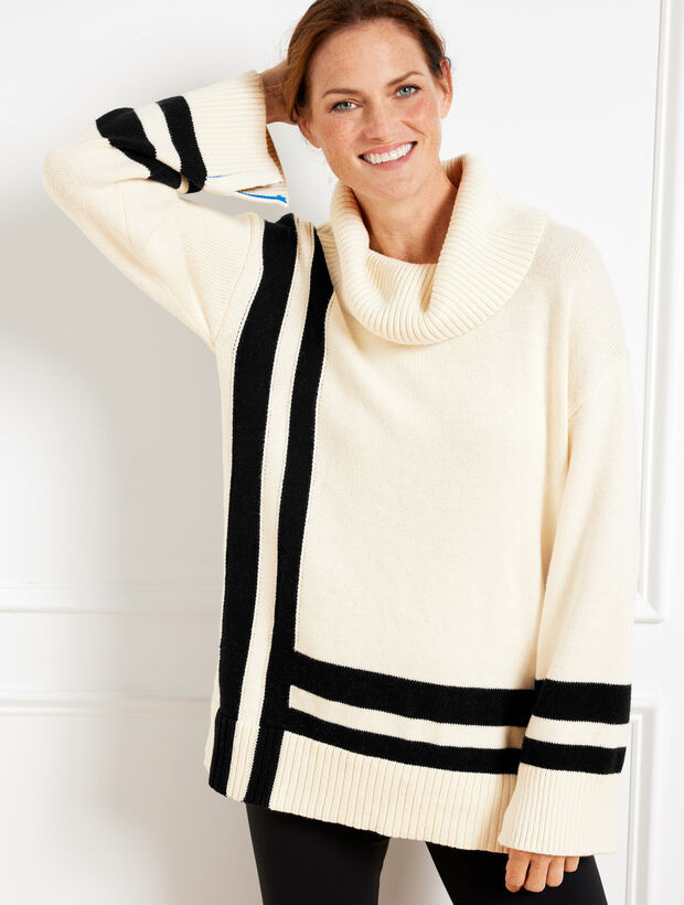 Cowl-Neck Colorblock Sweater | Talbots