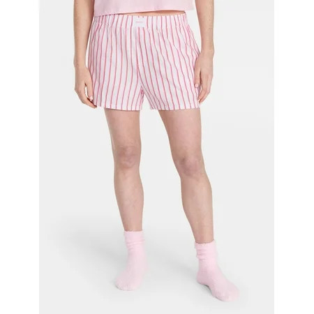 Joyspun Women's Woven Pajama Boxer Shorts, 3'' Inseam, Sizes XS-3X | Walmart (US)