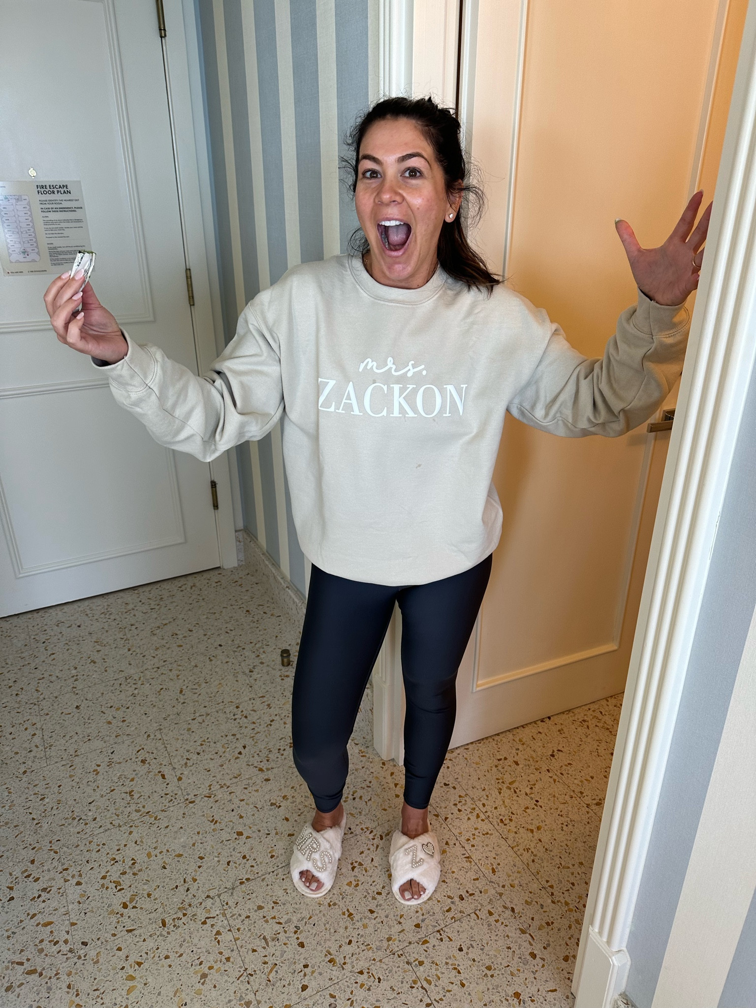 Wearing my new last name proudly!! Loved this sweatshirt and slippers! 

#wedding #weddingswag #weddingslippers #weddingsweatshirt #bride #weddingday

#LTKTravel #LTKBeauty