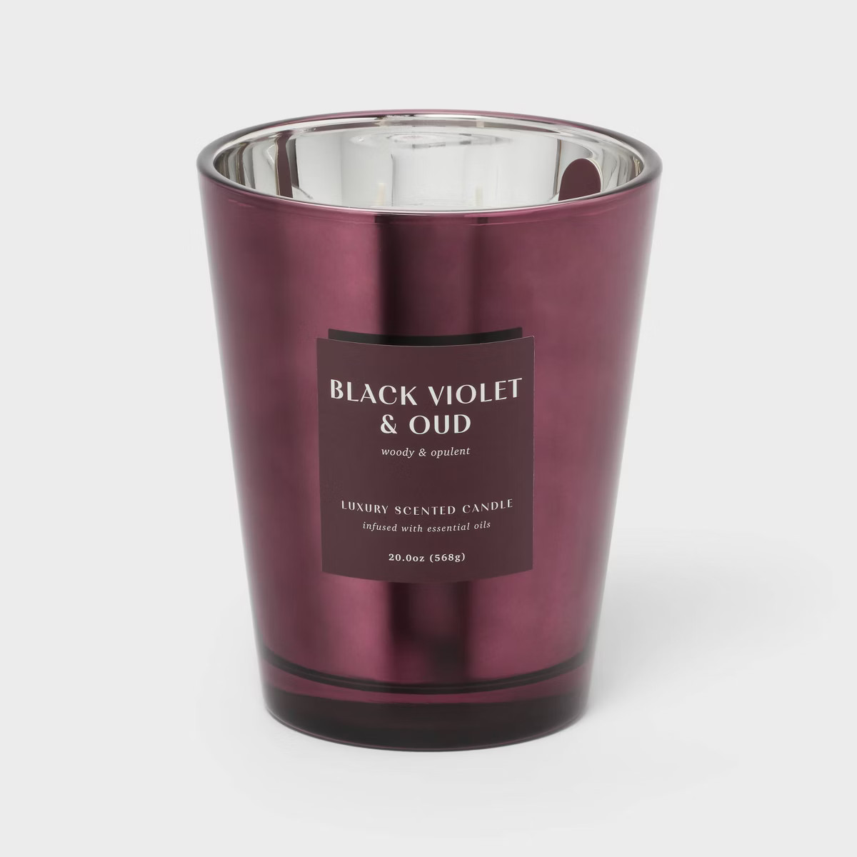 20oz Purple Metallic Jar Candle Black Violet and Oud - Threshold™ | Target