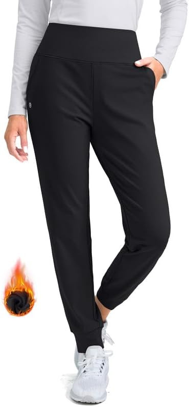 G Gradual Women's Fleece Lined Joggers High Waisted Water Resistant Thermal Hiking Pants Cold Wea... | Amazon (US)
