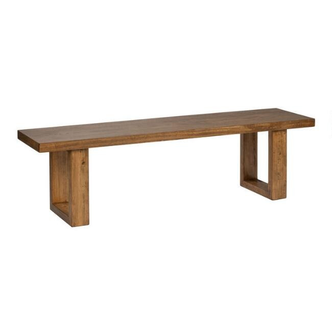 Caspian Vintage Acorn U Base Dining Bench | World Market