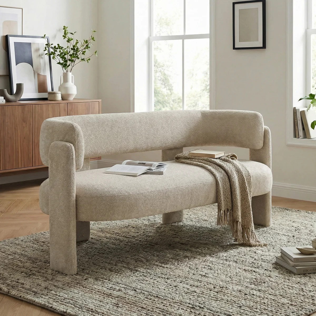 Upholstered Barrel Backrest Loveseat Sofa | Wayfair North America