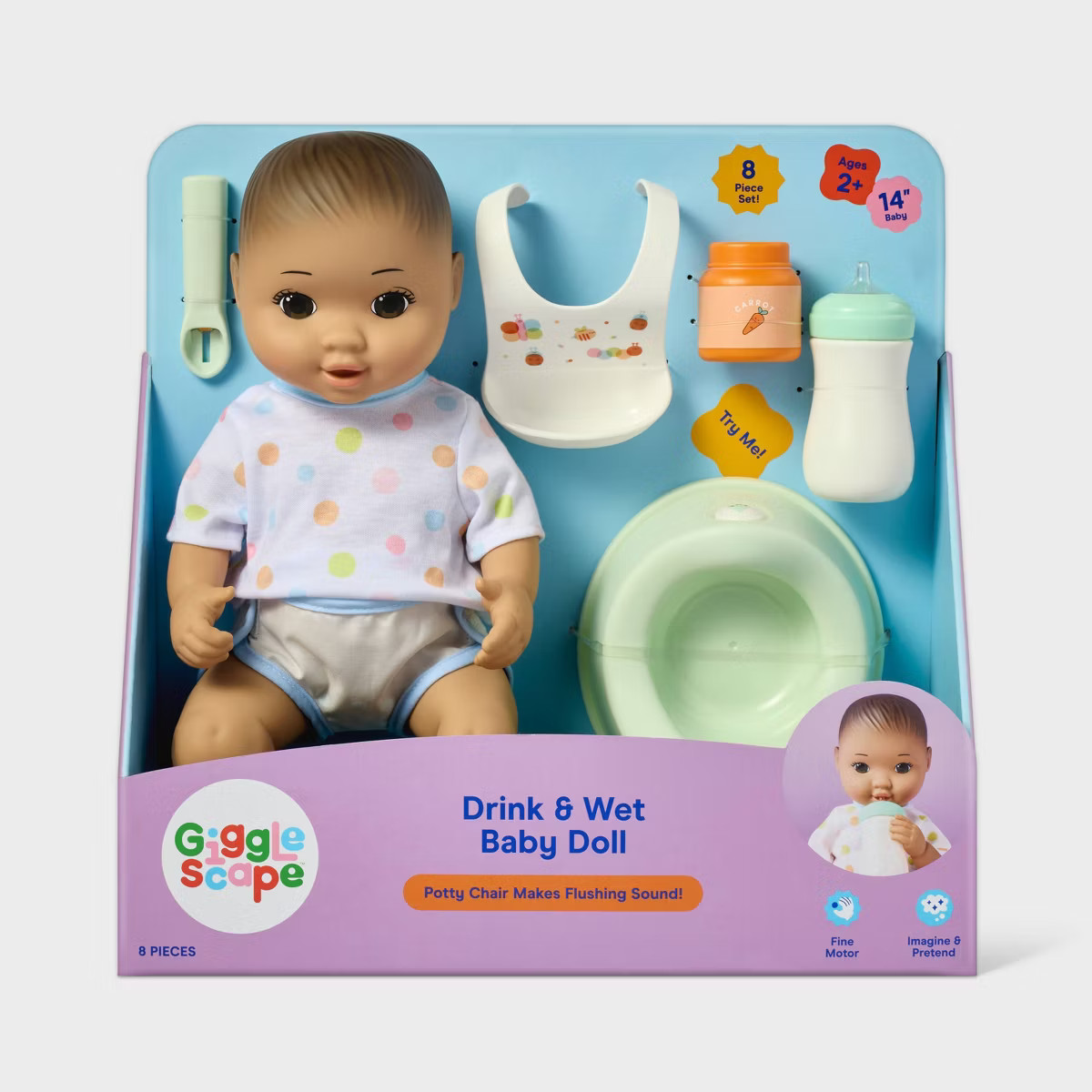 14" Drink and Wet Baby Doll - Gigglescape™ | Target