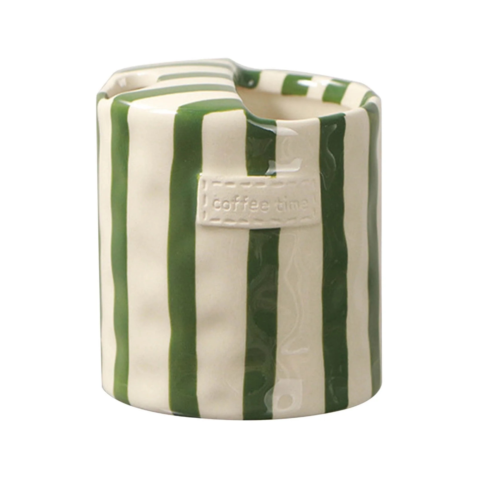 European Vintage Striped Ceramic Coffee Mug, 300ml Double-Wall Porcelain Cup for Hot Drinks, Eleg... | Walmart (US)