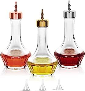 LINALL Bitters Bottle Set of 3 - 1.7oz/50ml Dasher Bottles with Stainless Steel Gold Rose Gold an... | Amazon (US)