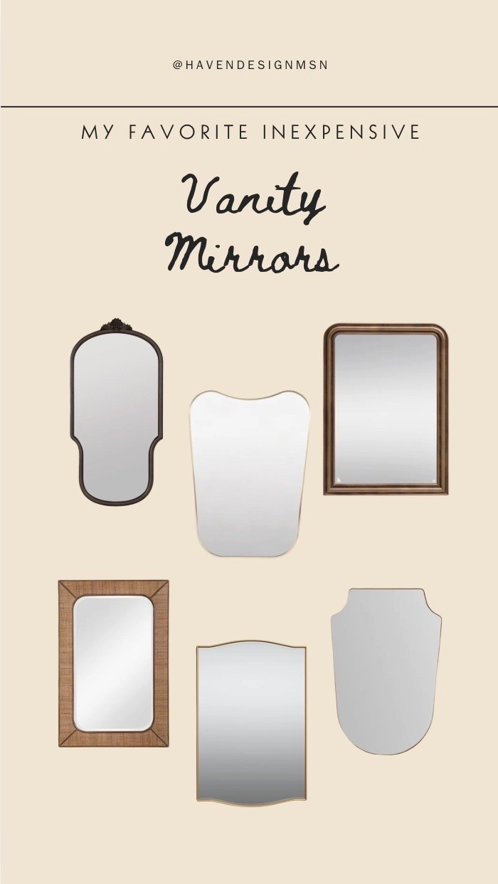 My favorite inexpensive vanity mirrors from Birch Lane!