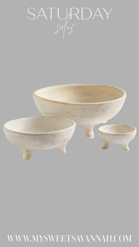 Rustic artisan handcrafted pottery barn bowls on sale. 
Footed bowls
Home decor 


#LTKhome #LTKfindsunder50 #LTKsalealert