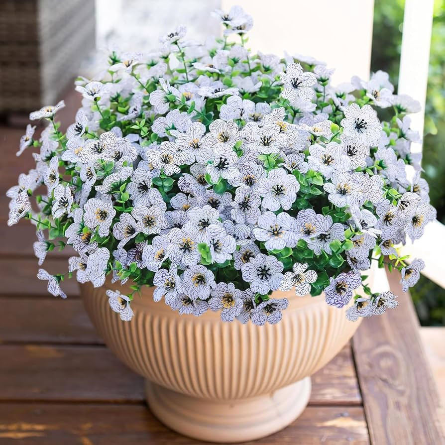HyeFlora Artificial Flowers for Outdoor Indoor Garden Home Decoration, Faux Flower Daisy with Euc... | Amazon (US)