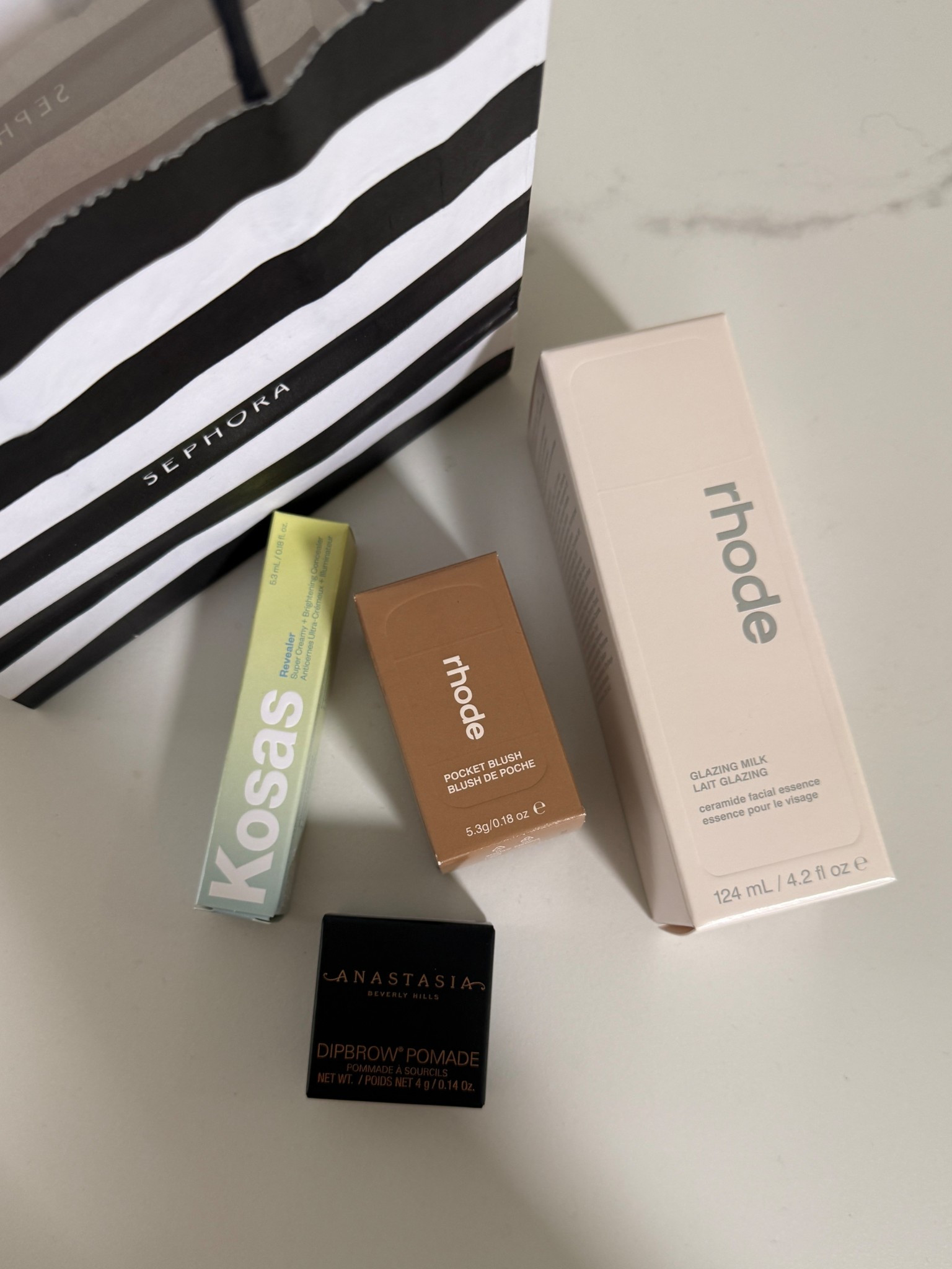 latest Sephora haul.

KOSAS shade 05W
RHODE glazing milk
RHODE pocket blush shade sprinkle
ANASTASIA dip brow shade dark brown

#LTKBeauty #LTKCyberWeek #LTKHoliday