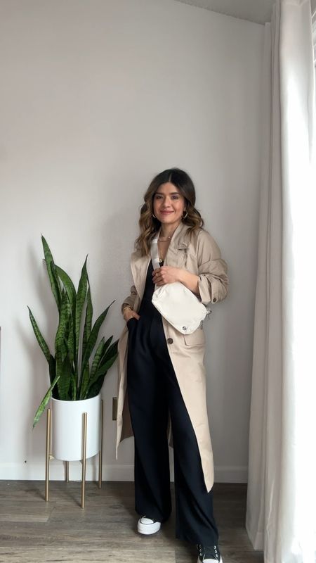Love how this trench looks with trousers and converse! This outfit is so comfy and chic! 
Trench coat size xs
Trousers size 24 short

#LTKunder50 #LTKstyletip #LTKunder100