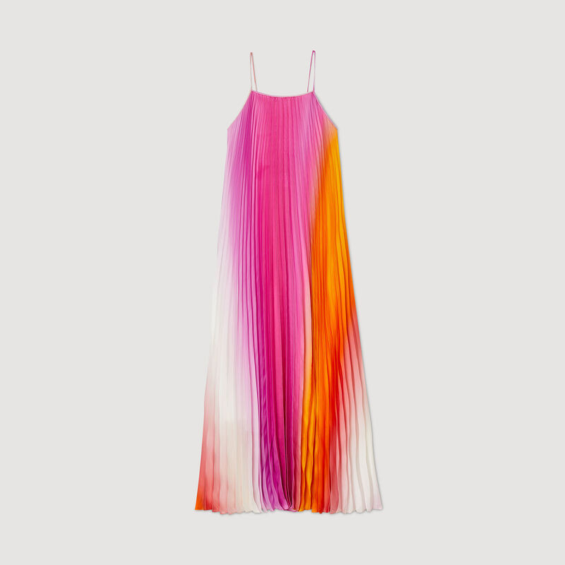 Sunray-pleated maxi dress | Sandro US | Sandro-Paris US