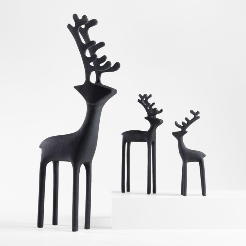 Zinc Holiday Reindeer Decoration | Crate & Barrel | Crate & Barrel