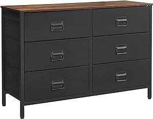 SONGMICS Dresser for Bedroom, Storage Organizer Unit with 6 Fabric Drawers, Steel Frame, for Livi... | Amazon (US)