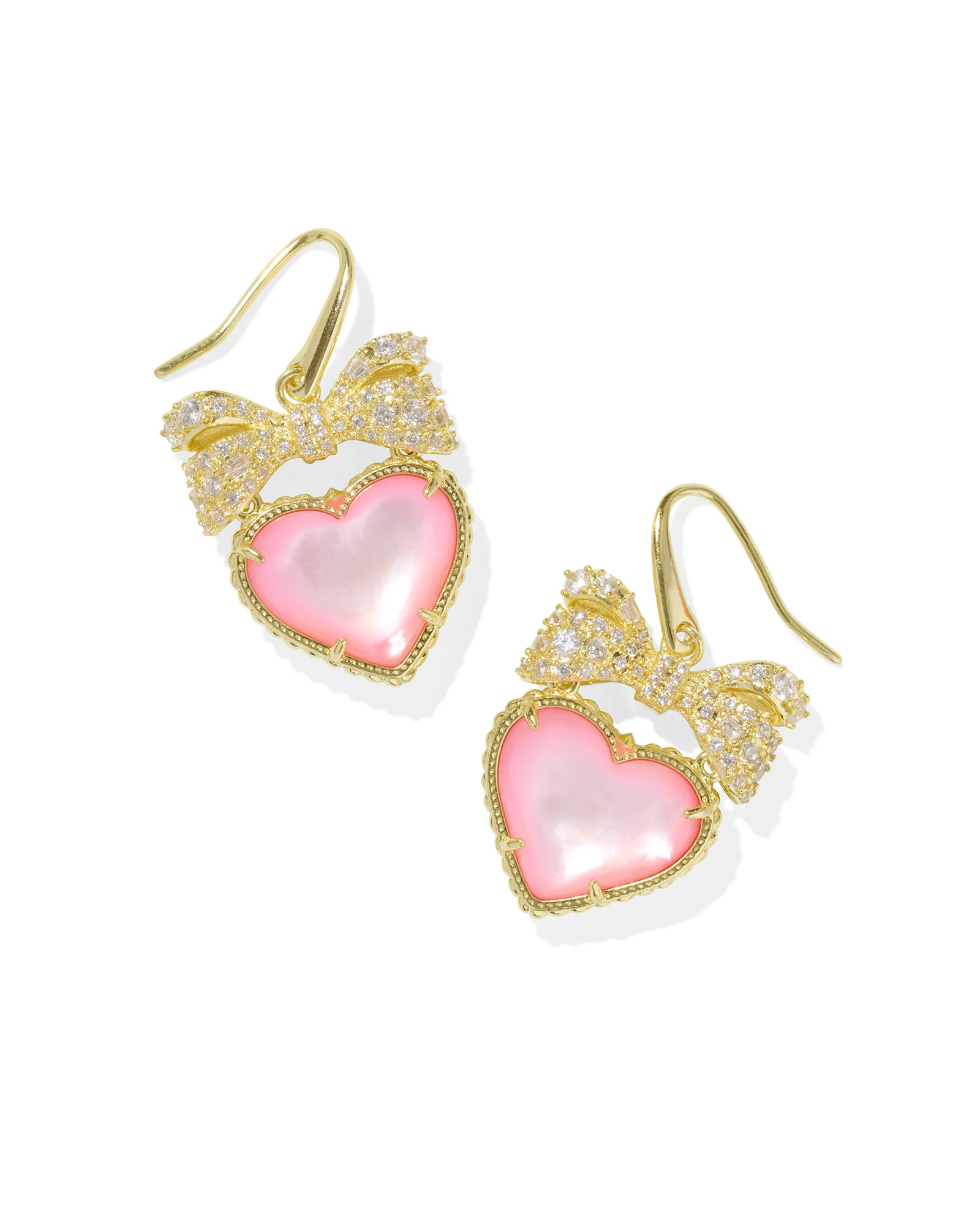Haisley Heart Gold Drop Earrings in Blush Ivory Mother-of-Pearl | Kendra Scott | Kendra Scott