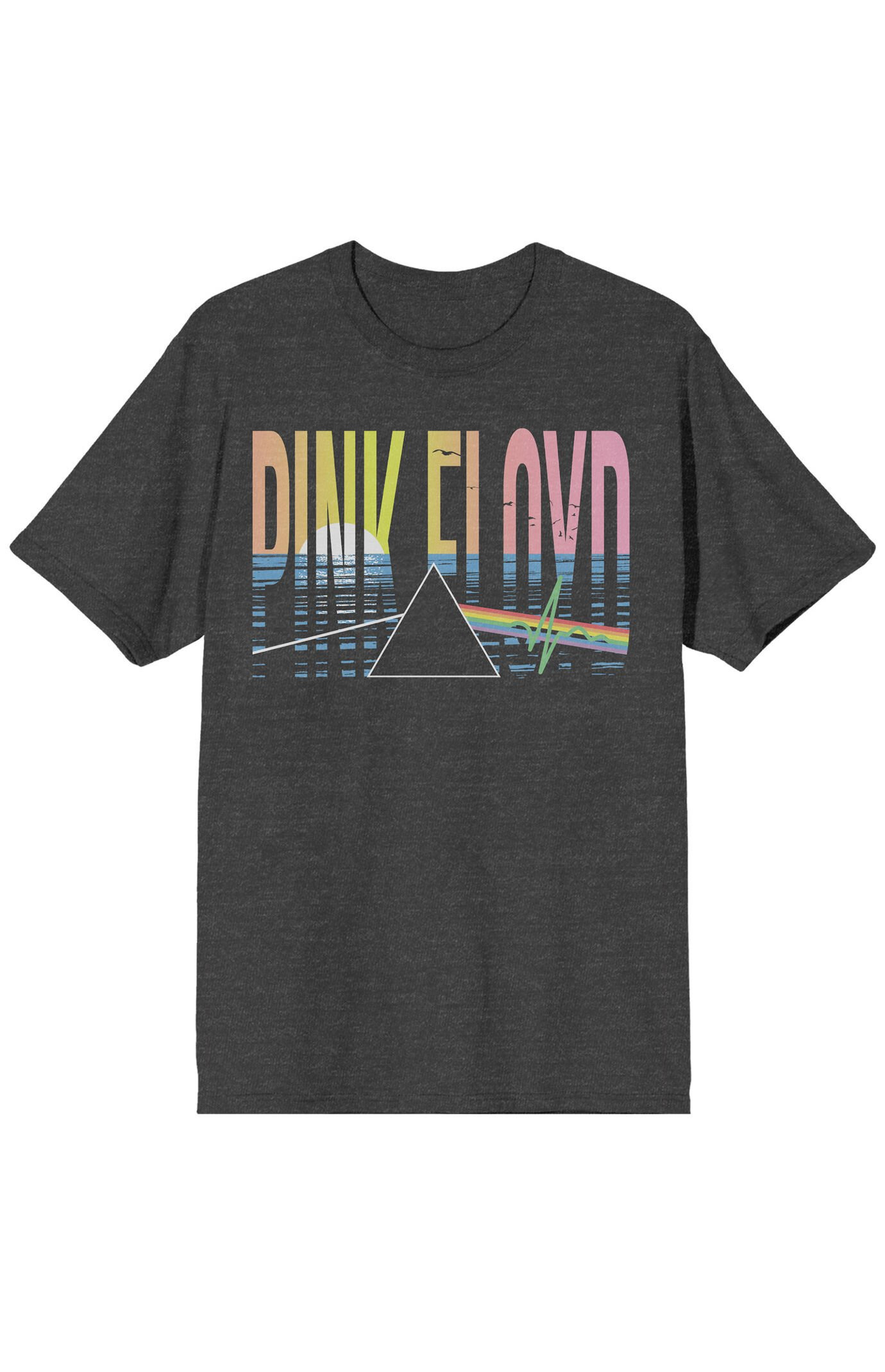 Men's Pink Floyd Sea Triangle T-Shirt in Charcoal Heather - Size Small | PacSun