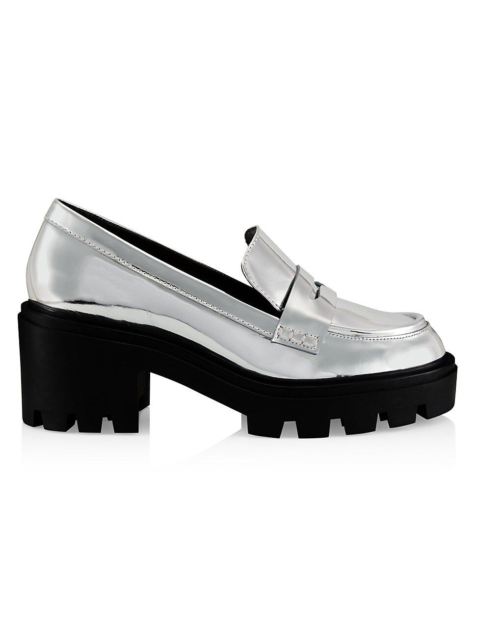 Women's Viola Metallic Leather Loafers - Silver - Size 5.5 | Saks Fifth Avenue