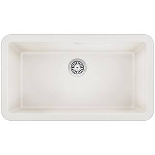 BlancoIKON Farmhouse Apron-Front Granite Composite 33 in. Single Bowl Kitchen Sink in White36(24)... | The Home Depot